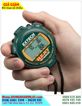 Extech HW30 _Đồng hồ bấm giây Stopwatch có Memory với 99 Laps HeatWatch™ Humidity/Temperature Stopwatch 